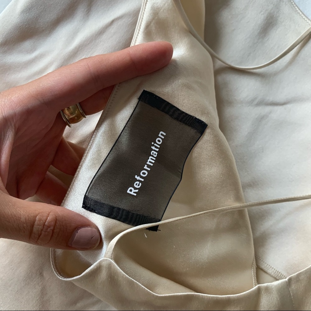 Reformation Champagne Silk Tank